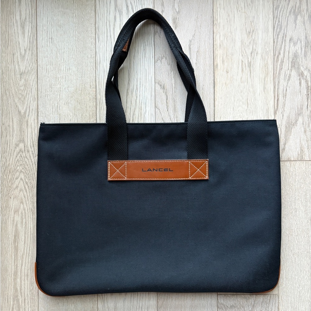 Lancel Paris | Black Canvas Laptop/Tote Bag
